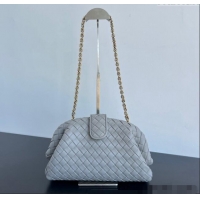 Top Design Bottega Veneta Lauren 1980 Clutch bag With Chain in Intrecciato Leather 785807 Grey 2024