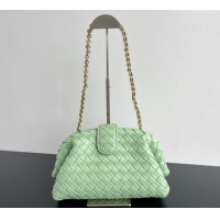 High Quality Bottega Veneta Lauren 1980 Clutch bag With Chain in Intrecciato Leather 785807 Light Green 2024