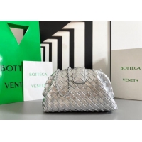 Well Crafted Bottega Veneta Lauren 1980 Clutch bag With Chain in Intrecciato Leather 785807 Silver 2024