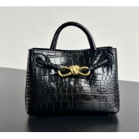 Promotional Bottega Veneta Andiamo Mini Bag in Crocodile Embossed Leather 777614 Black 2024