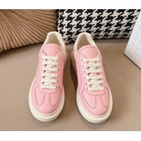 Perfect Alexander McQueen Oversized Retro Sneakers in Crackled Leather Light Pink 1225064