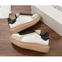 Luxurious Alexander McQueen Oversized Retro Sneakers in Calfskin and Suede White/Grey/Black 1225066