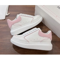 Purchase Alexander McQueen Oversized Retro Sneakers in Patchwork Silky Calfskin White/Light Pink 1225070