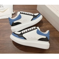 Best Product Alexander McQueen Oversized Retro Sneakers in Patchwork Silky Calfskin White/Blue/Black 1225071