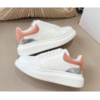 Good Product Alexander McQueen Oversized Retro Sneakers in Patchwork Silky Calfskin White/Pink/Silver 1225072