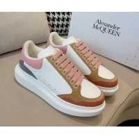 Grade Quality Alexander McQueen Oversized Retro Sneakers in Patchwork Silky Calfskin White/Multicolor 1225080