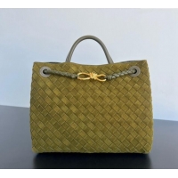 Grade Quality Bottega Veneta Medium Andiamo Top Handle Bag in Suede 743572 Lemon Green 2024