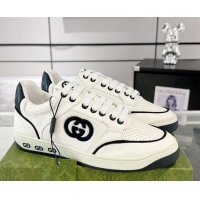 Most Popular Gucci White Leather Sneakers with Interlocking G Black 1118089