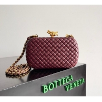 Top Grade Bottega Veneta Knot With Chain Mini Bag 776662 Burgundy 2024