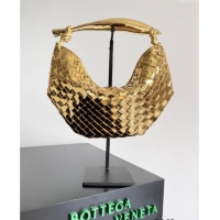 Top Design Bottega Veneta Sardine Bag in Intrecciato Leather 716082 Gold 2024