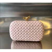 Best Price Bottega Veneta Knot Minaudiere Clutch in Padded Intreccio Leather 717622 Lotus Pink 2024