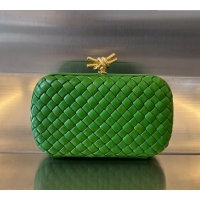 Top Design Bottega Veneta Knot Minaudiere Clutch in Padded Intreccio Leather 717622 Green 2024