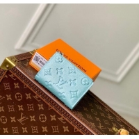 Good Product Louis Vuitton Lisa Wallet in Azur Frost Blue Supple Grained Leather M12536 2024 LV Ski Collection