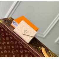 Classic Grade Louis Vuitton Victorine Wallet in Ceam Beige Supple Grained Leather M12746 2024 LV Ski Collection