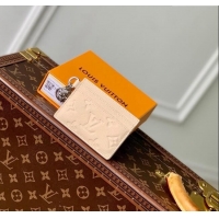 Cheapest Louis Vuitton LV Charms Card Holder Wallet in Cream Beige Supple Grained Leather M12179 2024 LV Ski Collection