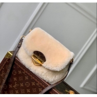 Most Popular Louis Vuitton Sunset Shoulder Bag in Cream White Shearling M12097 2024