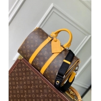 Promotional Louis Vuitton Men's Keepall Bandouliere 35 bag in Monogram Macassar Canvas M13201 Safran Yellow 2024