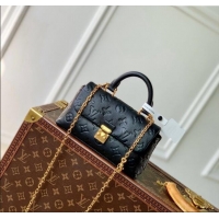 Top Design Louis Vuitton Nano Madeleine Top Handle Bag in Supple Grained Leather M12144 Black 2024