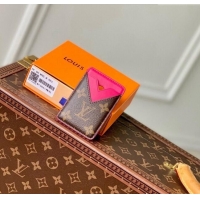 Classic Grade Louis Vuitton Porte-Cartes Magnet Card Holder M12851 Pondichery Pink 2024