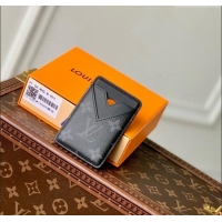 Promotional Louis Vuitton Porte-Cartes Magnet Card Holder M12853 Black Monogram Canvas 2024