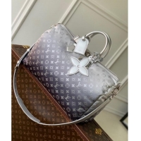 Top Design Louis Vuitton Keepall Bandouliere 45 Bag in Frost Gradient Silver Monogram Nylon M12067 2024