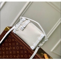 Good Product Louis Vuitton Side Trunk MM Bag in All White Cowhide Leather M24309 2024