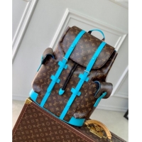 Well Crafted Louis Vuitton Christopher MM Backpack Bag in Monogram Macassar Canvas M12729 Gaston Blue 2024