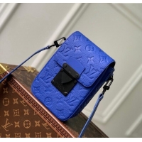 Best Price Louis Vuitton S-Lock Vertical Wearable Wallet in Taurillon Monogram Leather M82568 Blue 2024