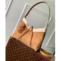 Top Grade Louis Vuitton CarryAll PM Hobo Bag in Browm Monogram Suede M11843 2024