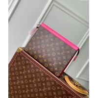 Pretty Style Louis Vuitton Pochette Voyage MM Pouch in Monogram Macassar Canvas M12818 Pondichery Pink 2024