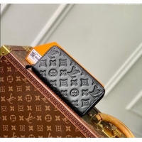 Luxury Cheap Louis Vuitton Zippy Wallet Horizontal Black Monogram Embossed Leather M11721 2024