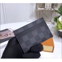 Good Product Louis Vuitton Card Holder Wallet M60703 Damier Graphite Canvas 2024