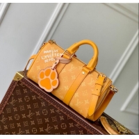 Famous Brand Louis Vuitton Keepall Bandouliere 25 Bag in Yellow Monogram Heritage Canvas M13166 2024