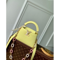 Trendy Design Louis Vuitton Capucines Mini Bag in Taurillon Leather M25232 Sun Beam Yellow 2024