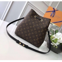 Top Grade Louis Vuitton NeoNoe MM Bucket Bag in Monogram Canvas M44020 Black 2024