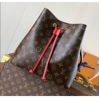 Top Quality Louis Vuitton NeoNoe MM Bucket Bag in Monogram Canvas M44021 Red 2024