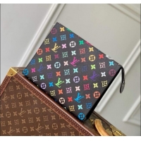 Famous Brand Louis Vuitton LV x TM Toiletry Pouch in Multicolored Monogram Canvas M13746 Black 2025