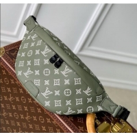 Best Grade Louis Vuitton Discovery Bumbag Bag in in Olive Green Monogram Shadow Embossed Calf Leather M12508 2025