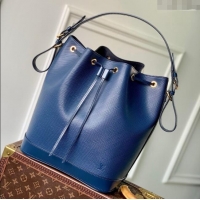 Most Popular Louis Vuitton Noe MM Bucket Bag in Blue Epi Grained Leather M24932 2025