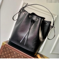 Luxury Cheap Louis Vuitton Noe MM Bucket Bag in Black Epi Grained Leather M24932 2025