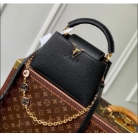 Big Discount Louis Vuitton My Capucines Bag in Taurillon Leather K00014 Black 2025