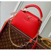 Top Grade Louis Vuitton My Capucines Bag in Taurillon Leather K00014 Red 2025