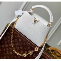 Famous Brand Louis Vuitton My Capucines Bag in Taurillon Leather K00014 White 2025