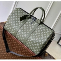 Luxurious Louis Vuitton Keepall Bandouliere 50 Bag in Olive Green Monogram Shadow Embossed Calf Leather M12504 2025