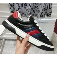 Top Design Gucci GG Leather Ace Sneakers Black 1119103