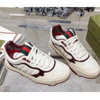 Most Popular Gucci Re-Web Sneakers in Patent and Leather Burgundy 1119112