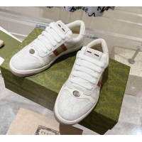 Popular Style Gucci Screener Trainer Sneakers in GG Canvas with Web White 1119134