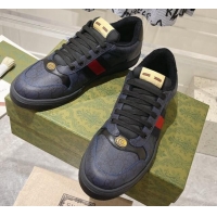 Perfect Gucci Screener Trainer Sneakers in GG Canvas with Web Black 1119136