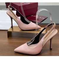 Pretty Style Gucci Signoria Slingback Pumps 10.5cm in Calfskin Leather Light Pink 1119162