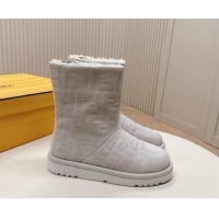 Low Cost Fendi Apres Chic Snow Boots in FF Suede Light Grey 1224003